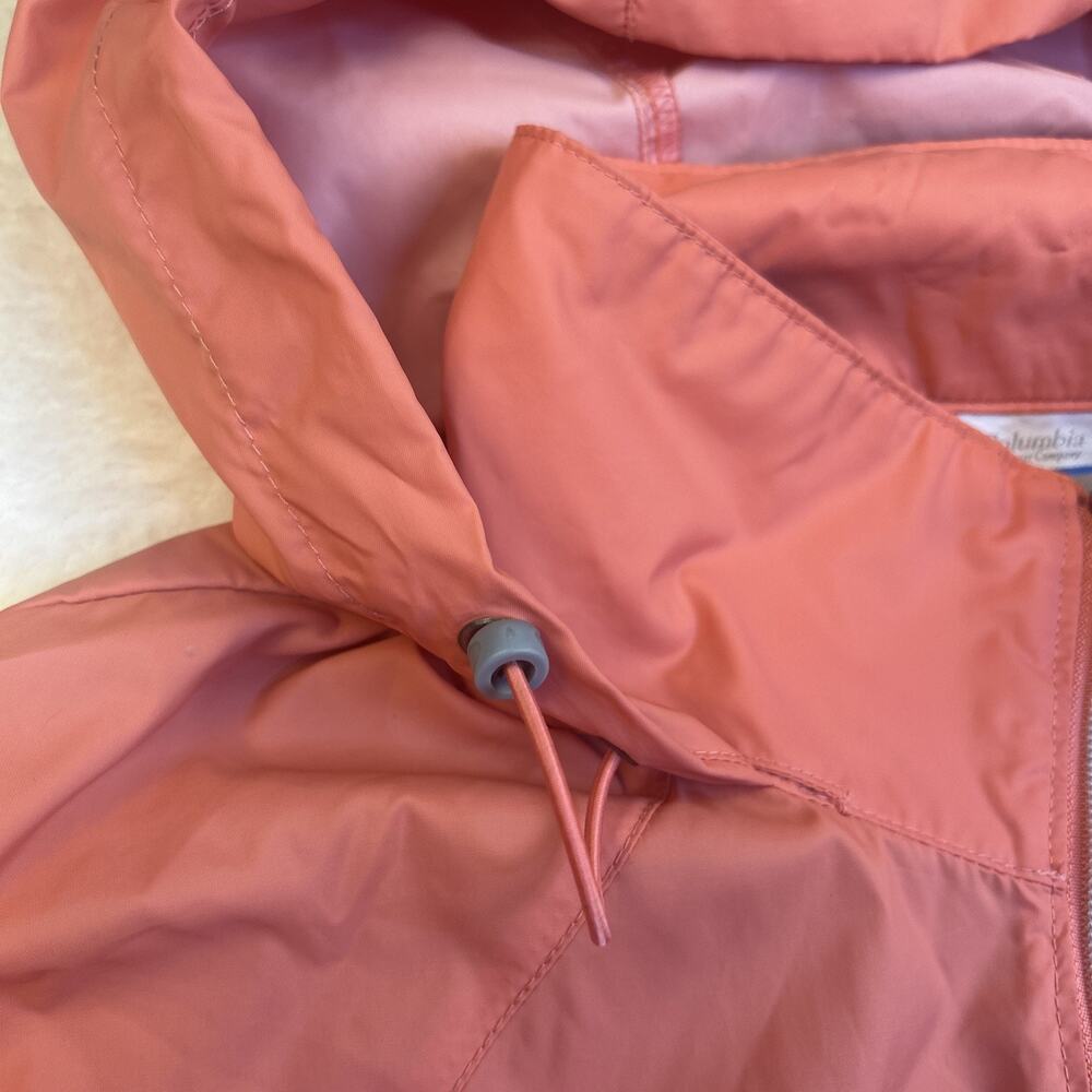 Columbia Womens Windbreaker Size Large Hooded Full Zip Jacket Vented Peach Coral - Picture 7 of 12